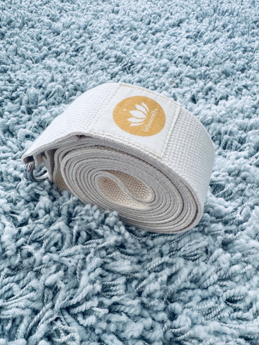 Lotus Crafts 100% Cotton Yoga Strap White Bought Directly From India Artisan